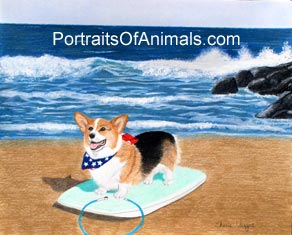 Pembroke Welsh Corgi Dog Portrait - Pet Portraits by Cherie